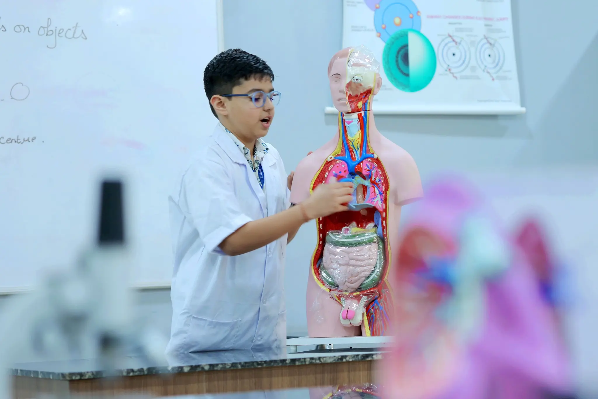 Student performing lab activity
